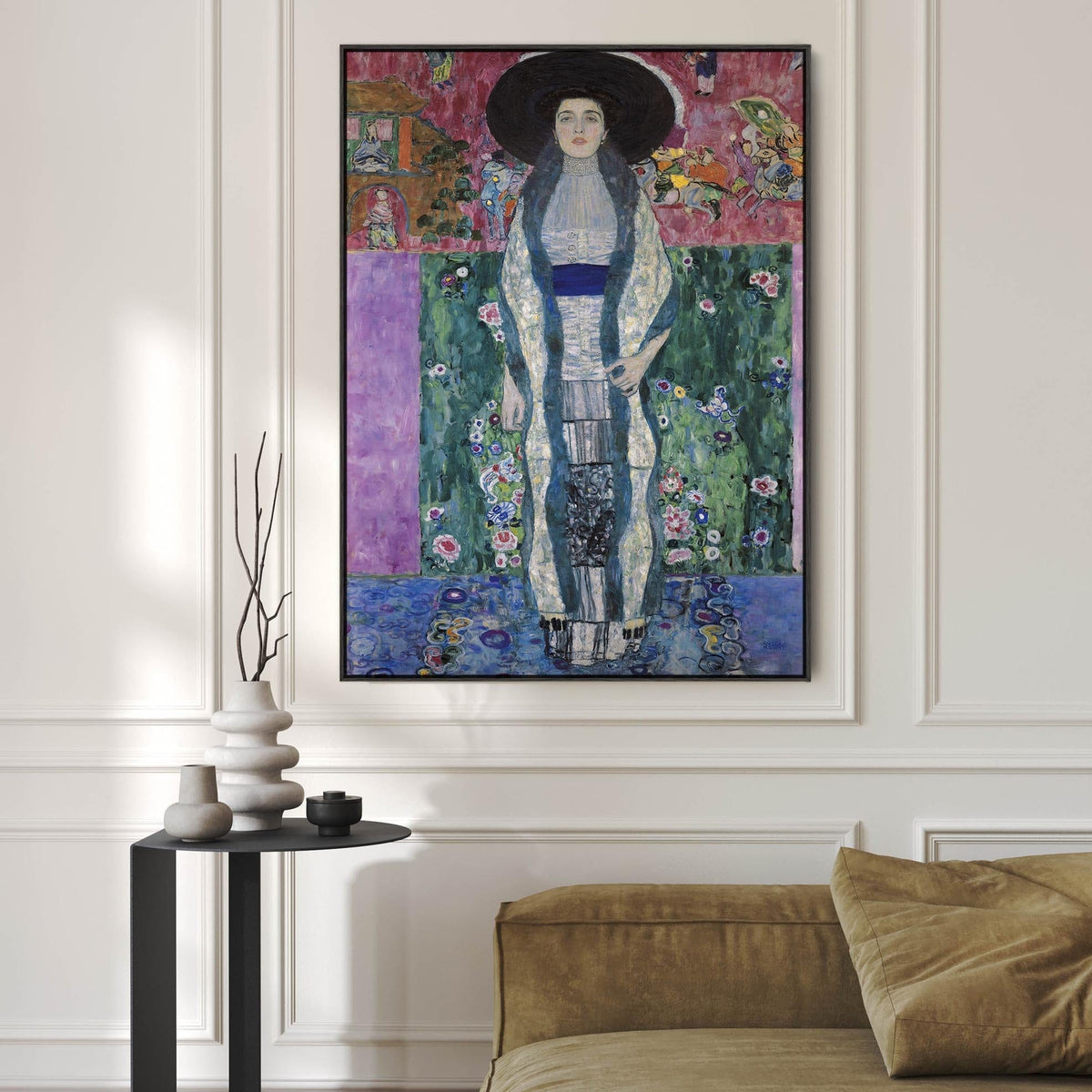 Large Gustav Klimt Framed Wall Art Canvas Prints of Portrait of Adele ...