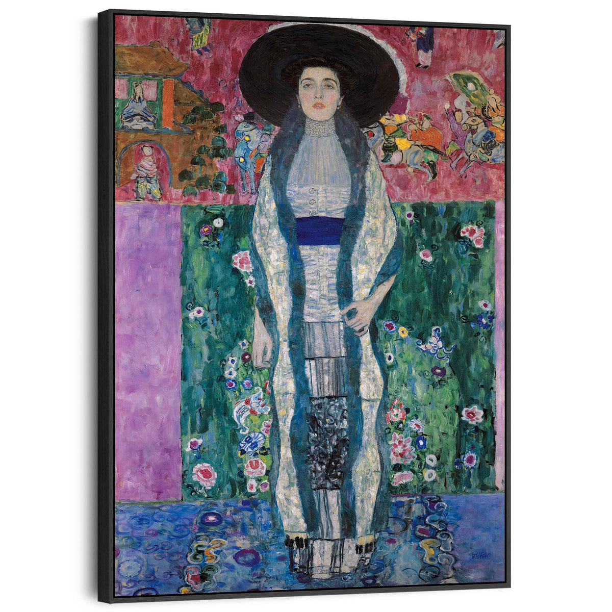 Large Gustav Klimt Framed Wall Art Canvas Prints of Portrait of Adele ...