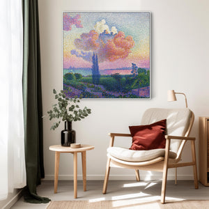 Large Henri Edmond Cross Framed Wall Art Print of The Pink Cloud Abstract Painting - 100cm x 100cm