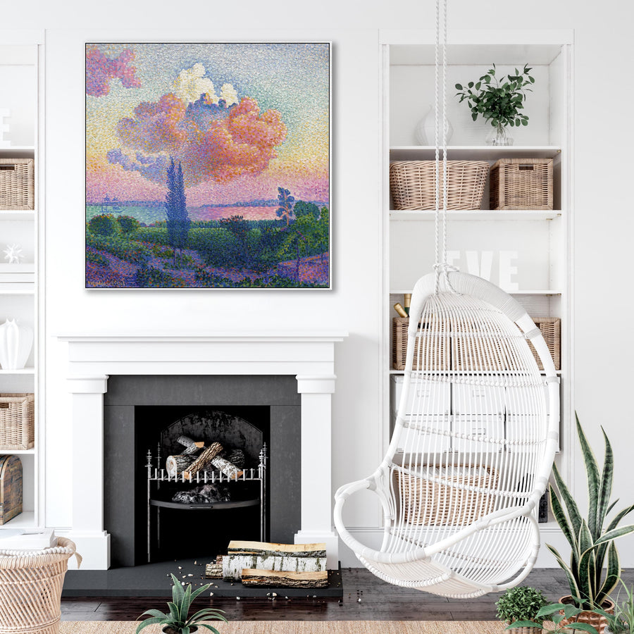 Large Henri Edmond Cross Framed Wall Art Print of The Pink Cloud Abstract Painting - 100cm x 100cm