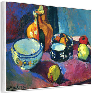 Large Colourful Henri Matisse Kitchen Framed Canvas Print Dishes and Fruit Painting