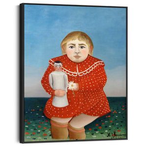 Large Henri Rousseau Abstract Wall Art Framed Canvas Print Child with Doll Painting