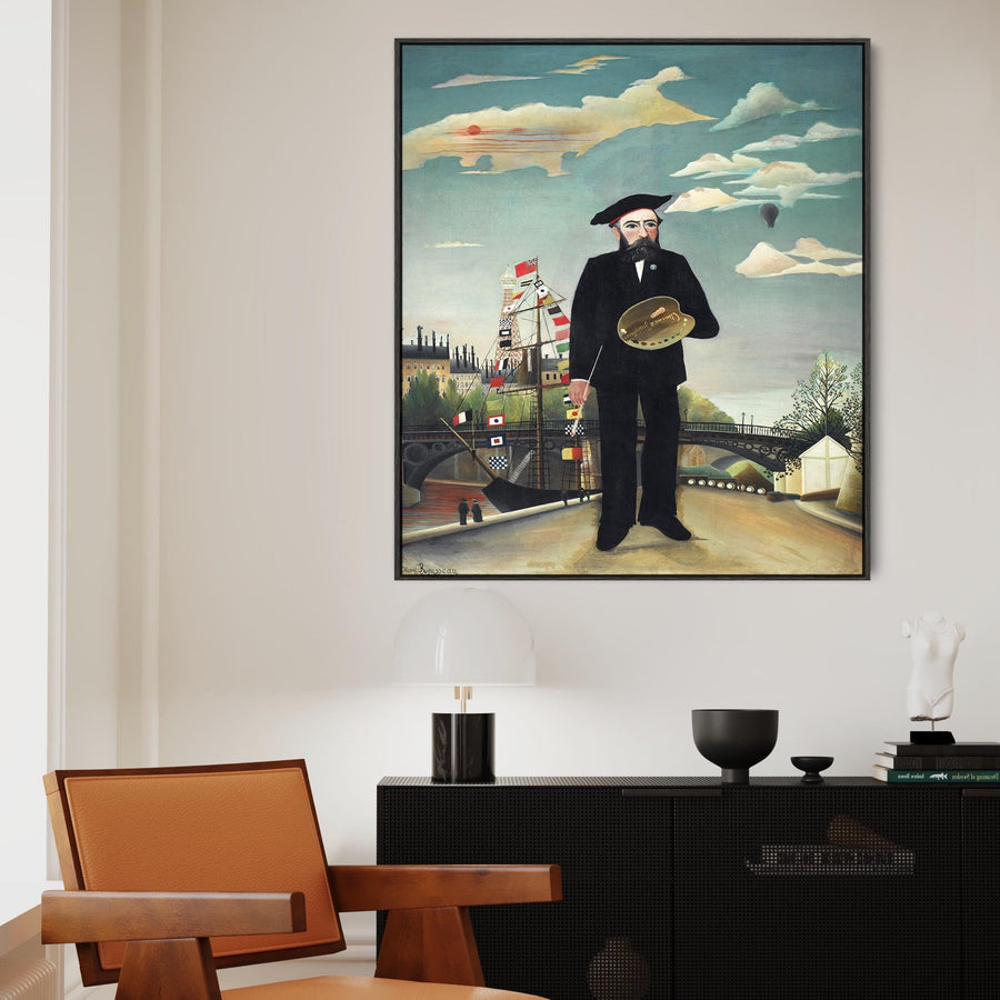 Large Henri Rousseau Abstract Wall Art Framed Canvas Print Myself Artist Portrait Painting