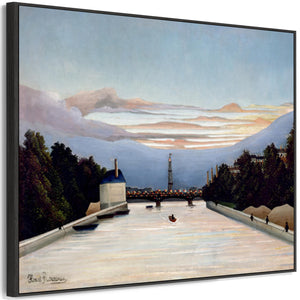 Large Henri Rousseau Wall Art Framed Canvas Print of The Eiffel Tower Famous Painting