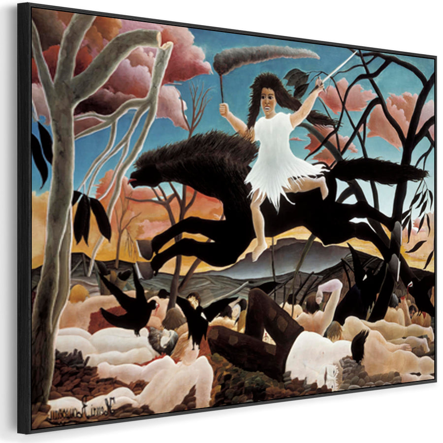 Large Henri Rousseau Wall Art Framed Canvas Print of War La Guerre Famous Painting