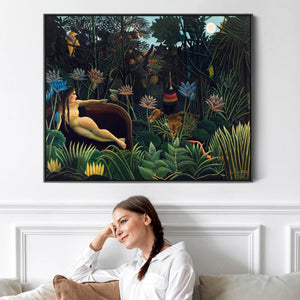 Large Henri Rousseau Wall Art Framed Canvas Print of The Dream Famous Painting