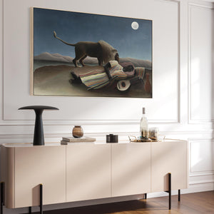 Large Henri Rousseau Wall Art Framed Canvas Print of Sleeping Gypsy La Bohemienne Endormie Painting