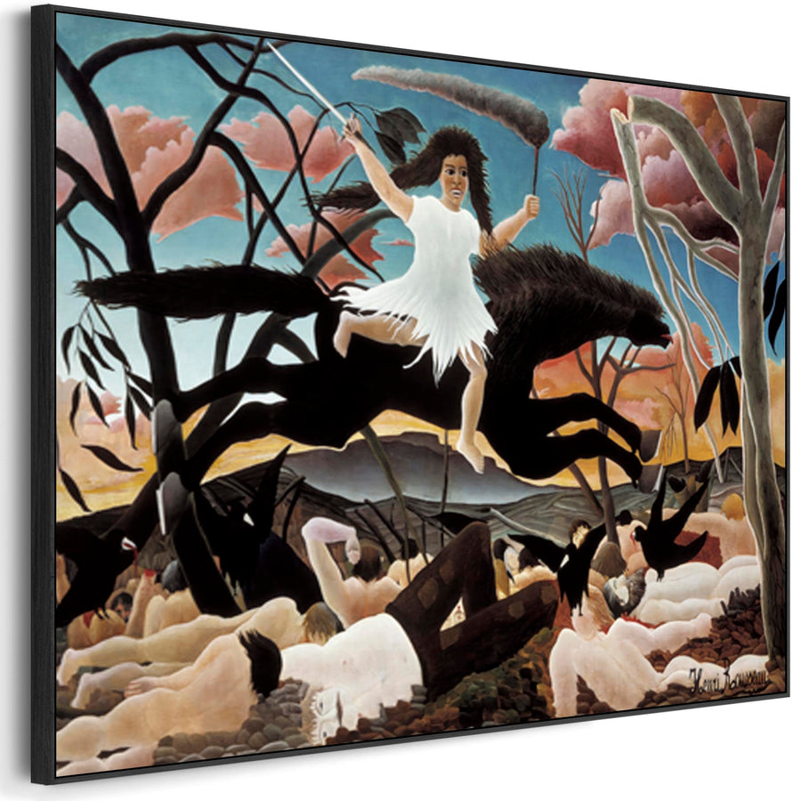 Large Henri Rousseau Wall Art Framed Canvas Print of War La Guerre Famous Painting