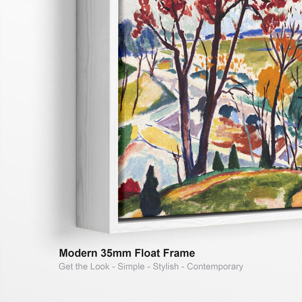 Large Colourful Wall Art Framed Canvas Print of Henry Lyman Sayen Huntingdon Bridge Landscape Valley Painting