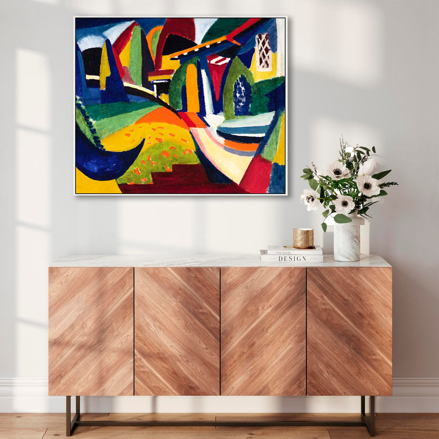 Large Colourful Abstract Wall Art Framed Canvas Print of Henry Lyman Sayen Scheherazade Painting