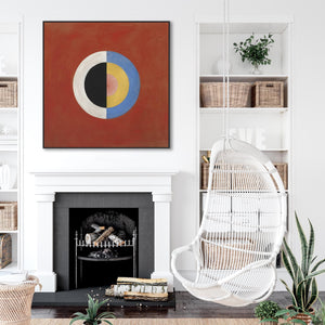 Hilma AF Klint - Large Abstract Wall Art Frame Canvas Print of Svanen - XL 100cm x 100cm