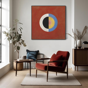 Hilma AF Klint - Large Abstract Wall Art Frame Canvas Print of Svanen - XL 100cm x 100cm