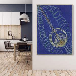 Hilma AF Klint Blue Yellow Abstract Wall Art Framed Canvas Print of No16 Primordial Chaos Painting