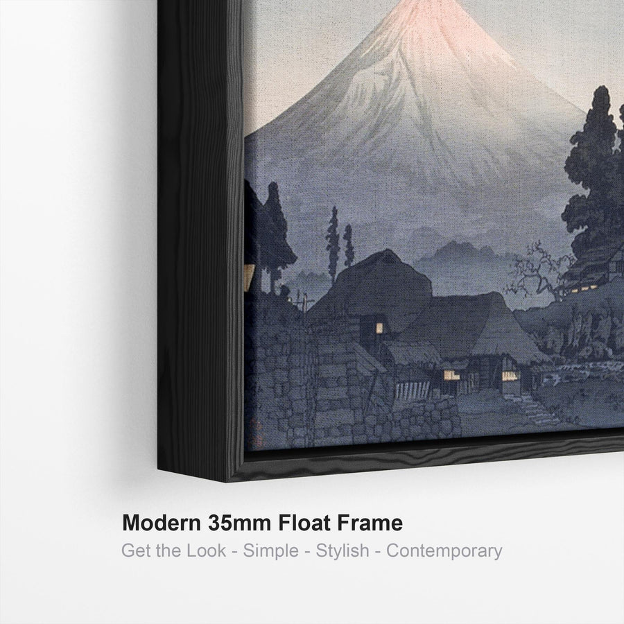 Mount Fuji at Night Japanese Wall Art Framed Canvas Print of Hiroaki Takahashi Shotei Painting