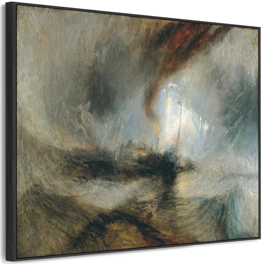 Large JMW William Turner Wall Art Framed Canvas Print Snow Storm Steam Boat Landscape Painting