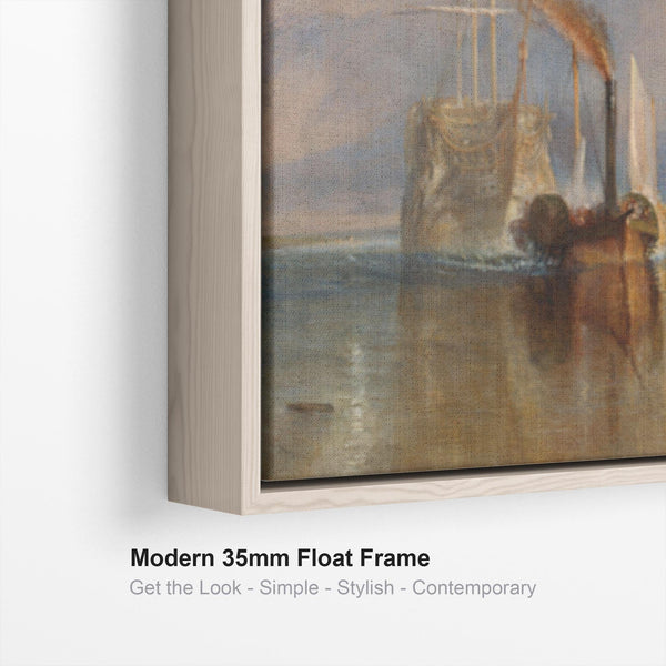 Large JMW William Turner Wall Art Framed Canvas Print The Fighting Temeraire Landscape Painting