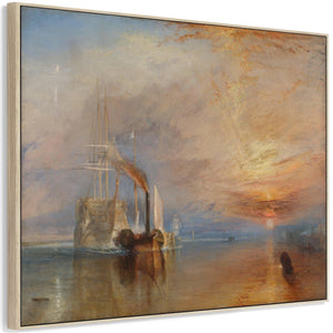 Large JWM William Turner Wall Art Framed Canvas Print The Fighting Temeraire Landscape Painting