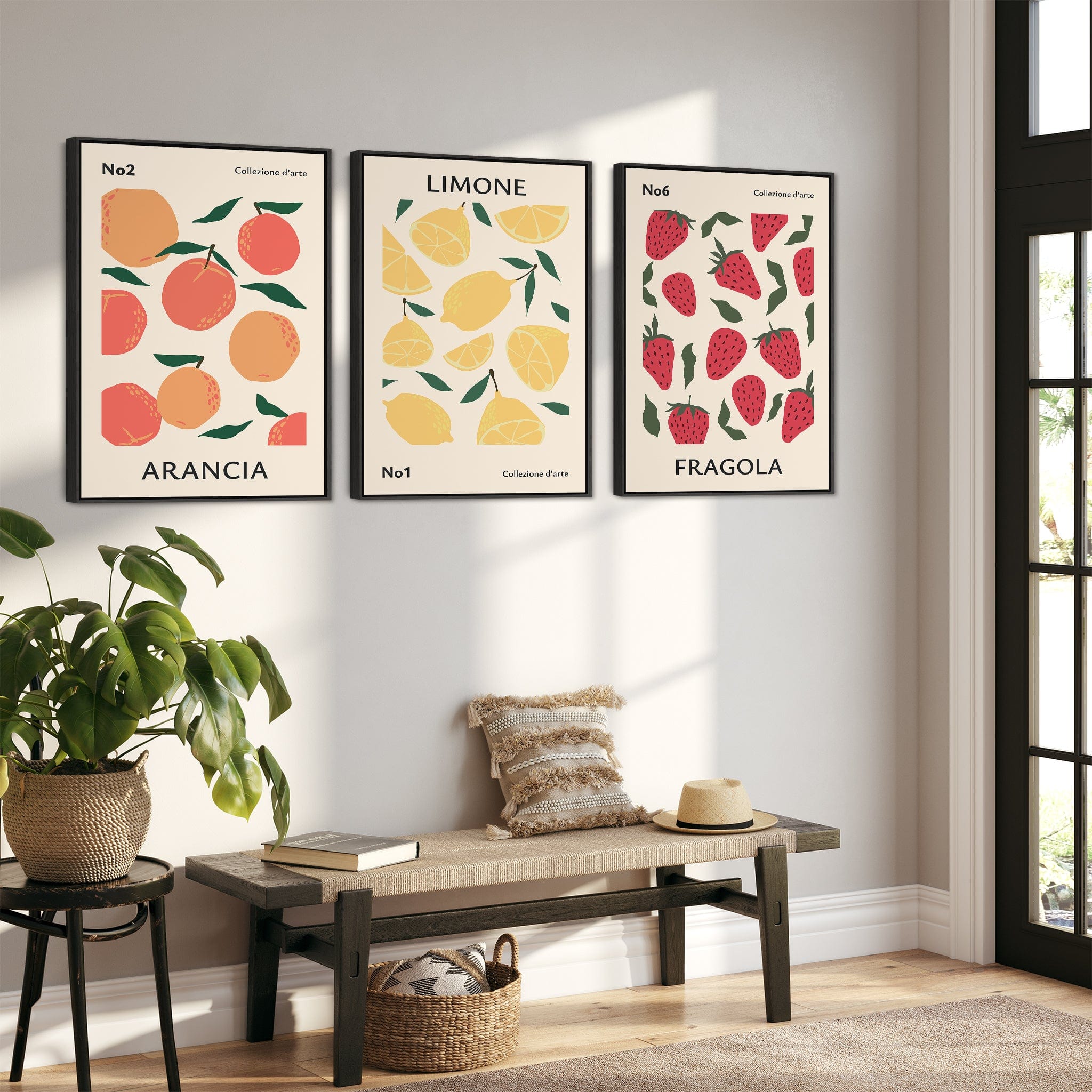 kitchen gallery wall art set of 6, vintage fruit... Set of 3 Kitchen Wall Art - XL Framed Canvas Prints -Fruits - 2m Wide