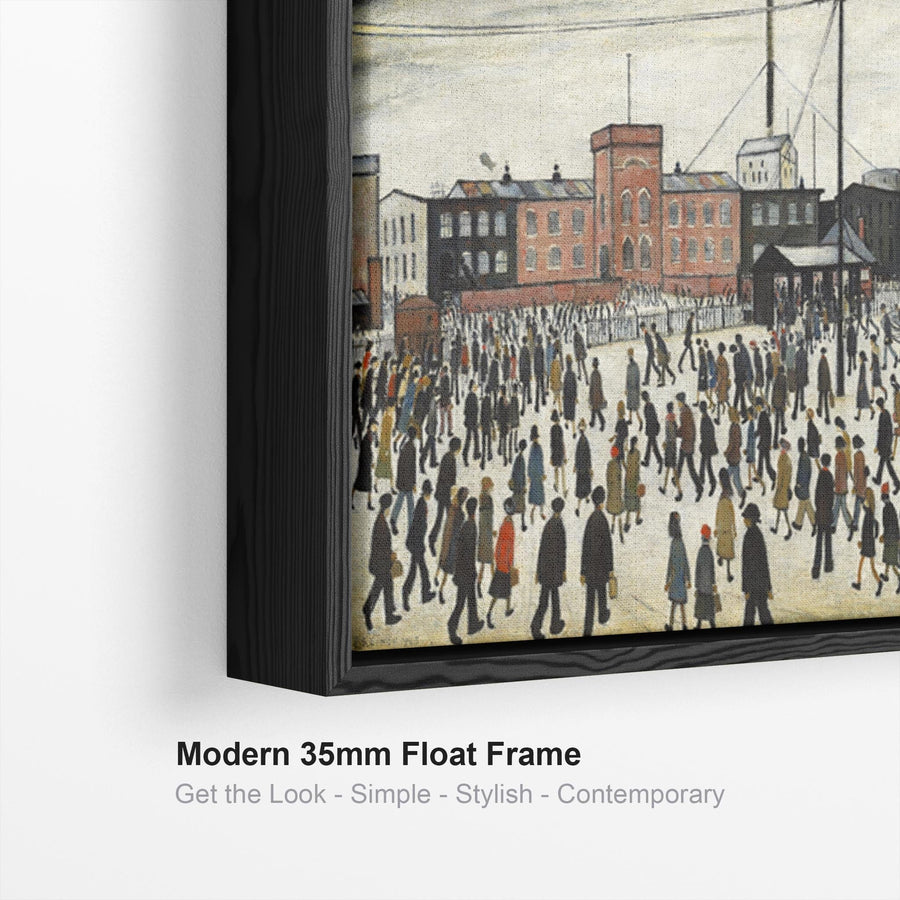 Large LS Lowry Framed Canvas Print of Going to Work Landscape Famous Painting