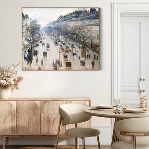 Large Camille Pissarro Wall Art Framed Canvas Print of Boulevard Montmartre Paris Painting