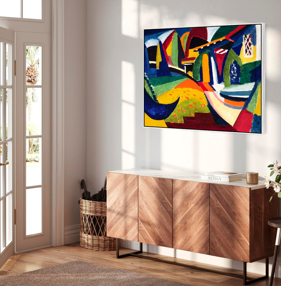 Large Colourful Abstract Wall Art Framed Canvas Print of Henry Lyman Sayen Scheherazade Painting