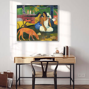 Large Colourful Paul Gauguin Wall Art Framed Canvas Print of Arearea Famous Tahitian Painting