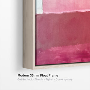 Large Abstract Mark Rothko Style Wall Art Framed Canvas Print Red Blush Pink Painting - 100cm x 100cm