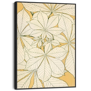 Large Mustard Yellow Leaves Framed Prints on Canvas by Owen Jones