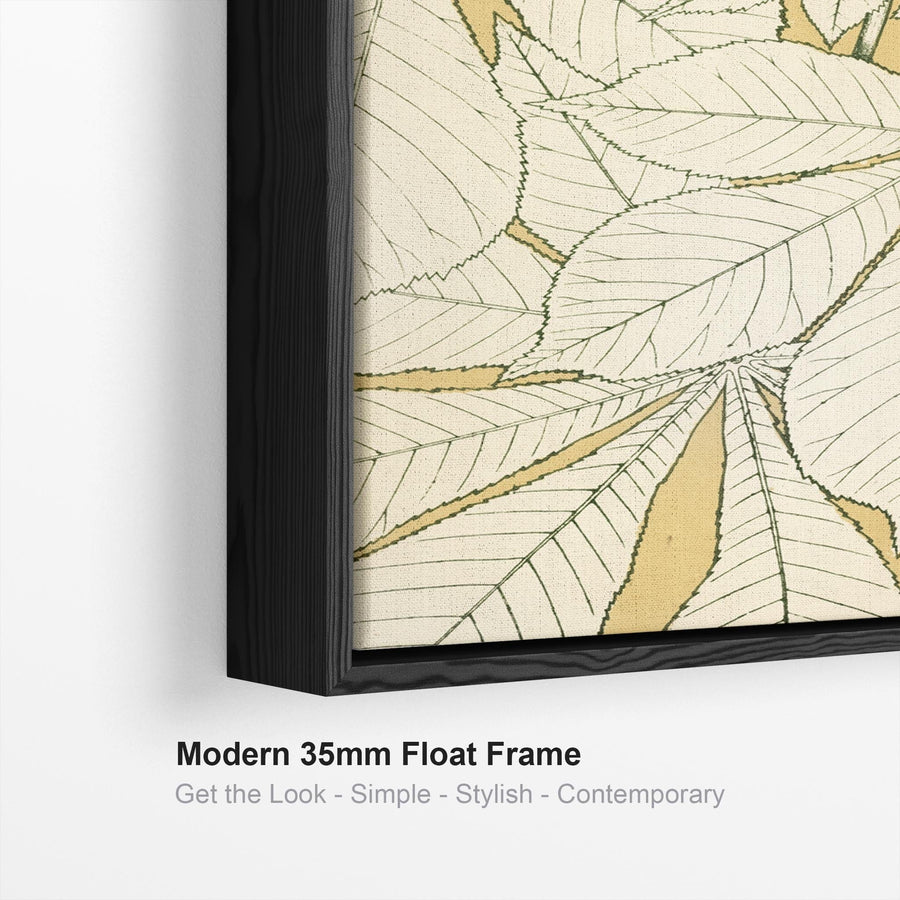 Large Mustard Yellow Leaves Framed Prints on Canvas by Owen Jones