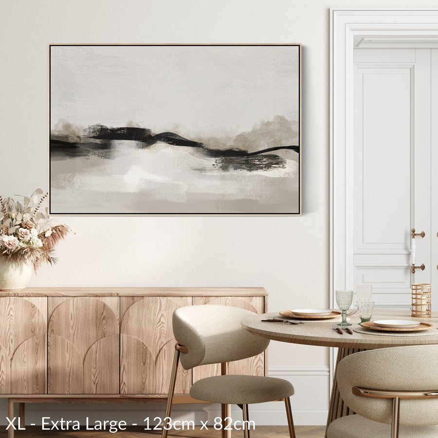 Neutral Wall Art Prints - Framed Canvas for Living Room - Beige - 2083