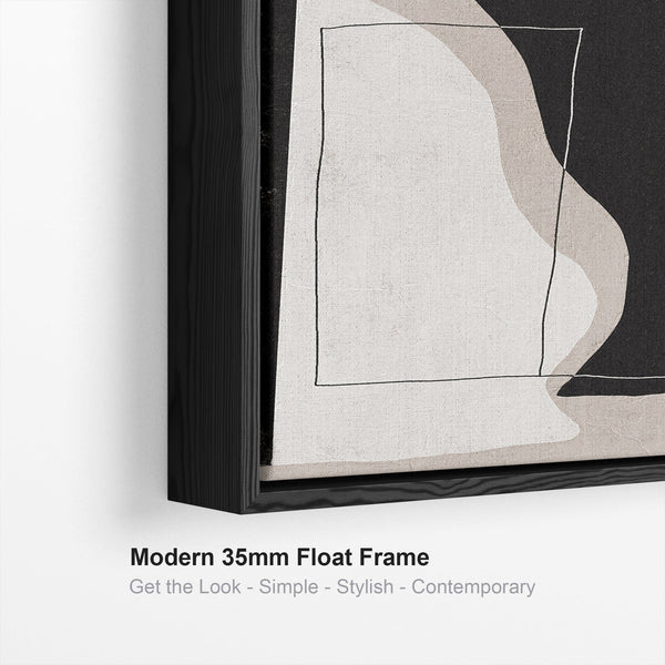 Large Abstract Neutral Wall Art for Living Room - Set of 3 Framed Canvas Pictures