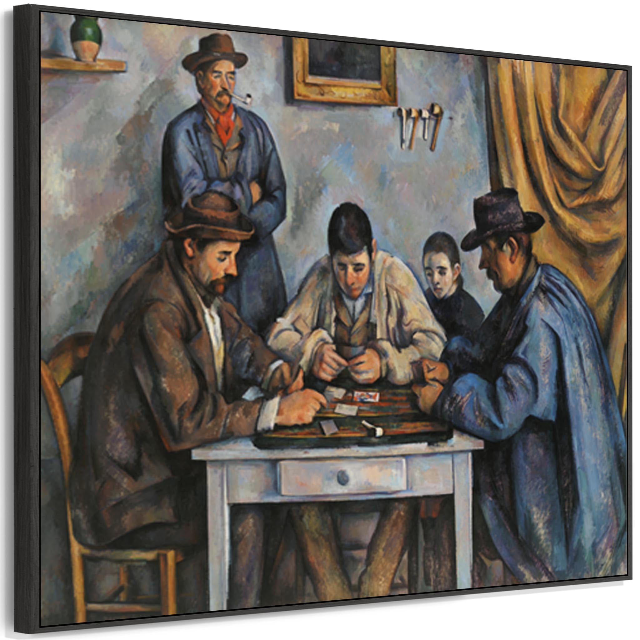 Large Paul Cezanne Wall Art Framed Canvas Print of The Card Players Fa