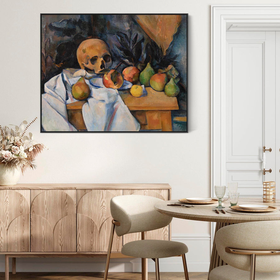 Large Paul Cezanne Wall Art Framed Canvas Print of Still Life with Skull Famous Painting