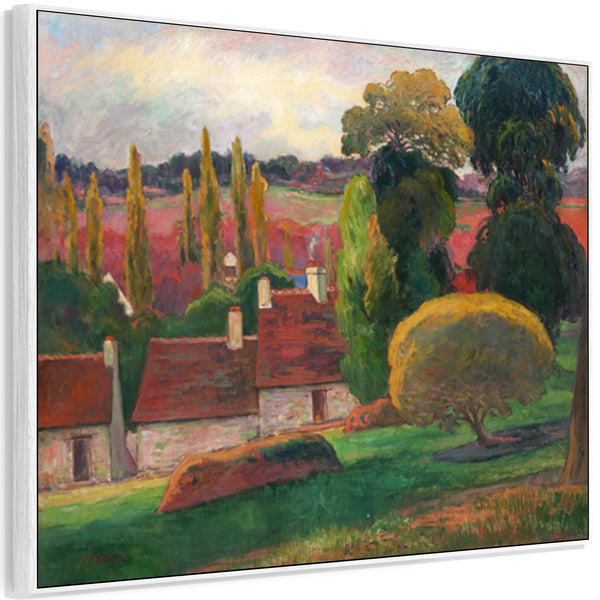 Large Paul Gauguin Wall Art Framed Canvas Print of a Farm in Brittany Landscape Painting