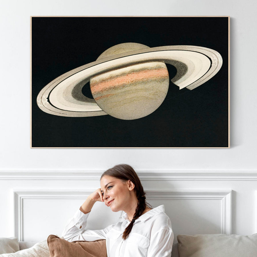 Large Saturn Rings Framed Prints on Canvas Space Planets XL