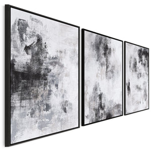 Extra Large Wall Art - Set of 3 - Black White Framed Abstract - 2094 - XL 200cm