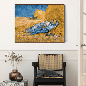 Large Vincent Van Gogh Framed Wall Art Print of The Siesta Painting