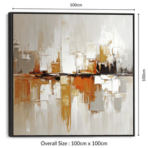 Burnt Orange Abstract Square Wall Art for Living Room