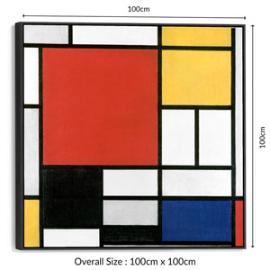 Piet Mondrian Framed Artwork Print on Canvas Composition Red Yellow Blue Black