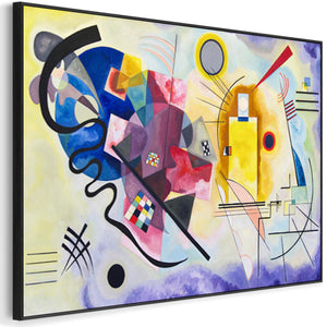 Large Wassily Kandinsky Colourful Abstract Wall Art Framed Canvas Print of Yellow Red Blue Painting