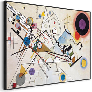 Large Wassily Kandinsky Multi Coloured Abstract Wall Art Framed Canvas Print of Colourful Composition 8 VIII Painting