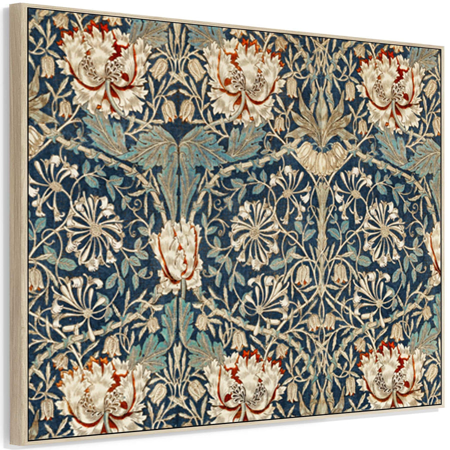 Large William Morris Floral Design Framed Wall Art Print of Honeysuckle Pattern