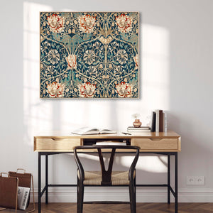 Large William Morris Floral Design Framed Wall Art Print of Honeysuckle Pattern