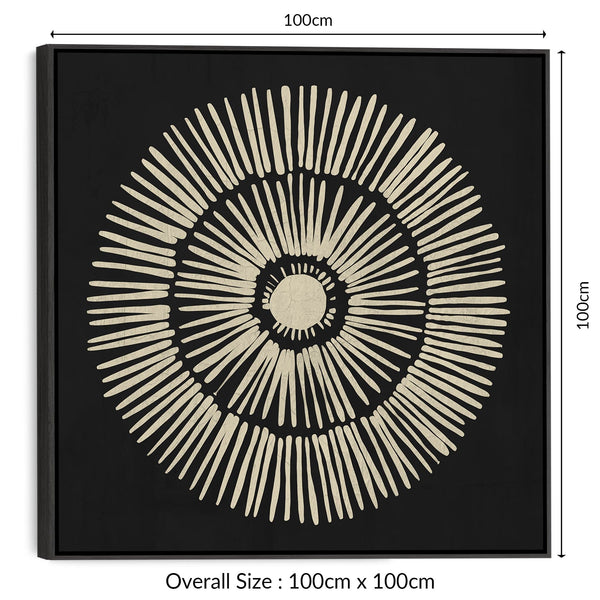 Neutral Black Modern Wall Art for Living Room - Abstract Framed Canvas