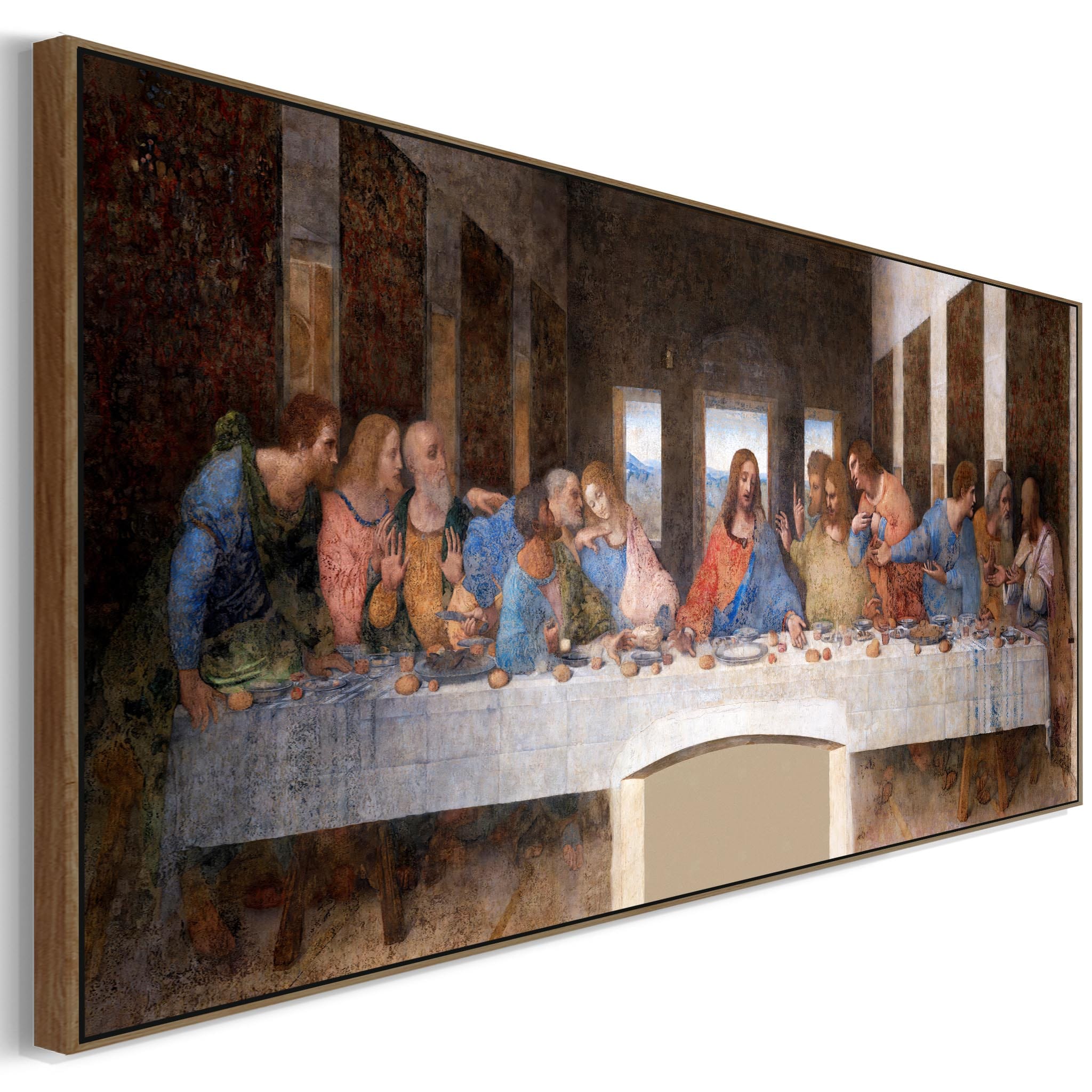 Leonardo da Vinci - Framed Wall Art Print Canvas Picture - Last Supper