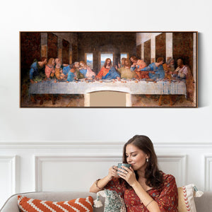 Leonardo da Vinci - Framed Wall Art Print Canvas Picture - Last Supper