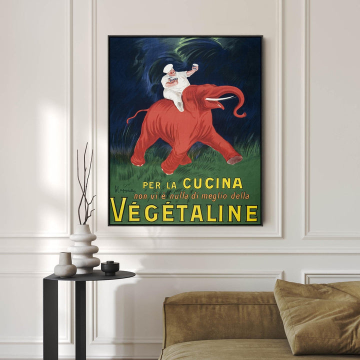 Leonetto Cappiello Framed Kitchen Wall Art Print - French Poster Vegetaline - on Canvas - FFPob-2525-B-L