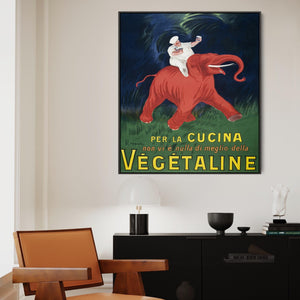 Leonetto Cappiello Framed Kitchen Wall Art Print - French Poster Vegetaline - on Canvas