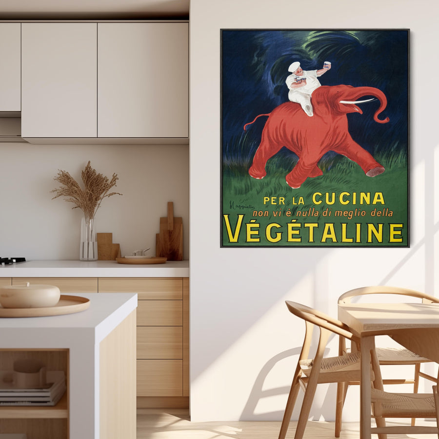 Leonetto Cappiello Framed Kitchen Wall Art Print - French Poster Vegetaline - on Canvas