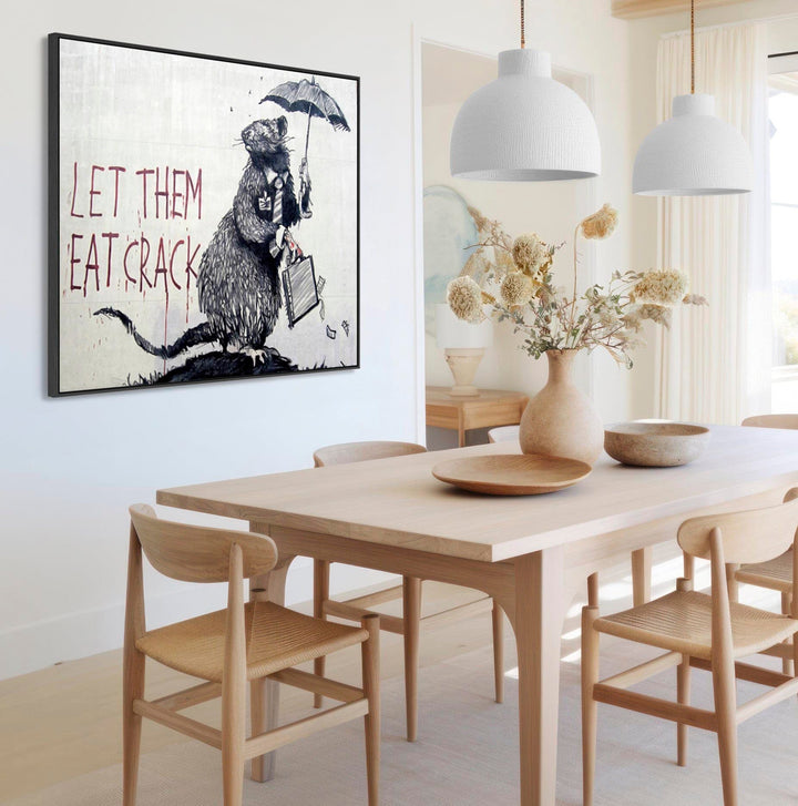 Large Banksy Framed Canvas Art Print - Let Them Eat Crack - FFob-2467-B-L